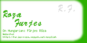 roza furjes business card
