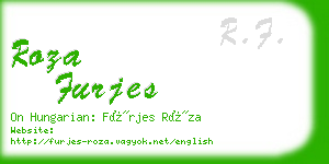 roza furjes business card